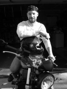 John Devries on his motorcycle